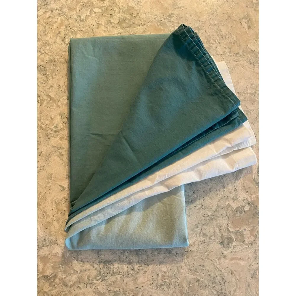 Threshold Shower Curtain Ombré design Greens and Solid White